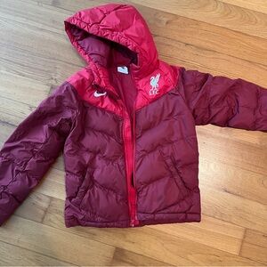 Nike Red Puffer Jacket Insulated Hooded Design
